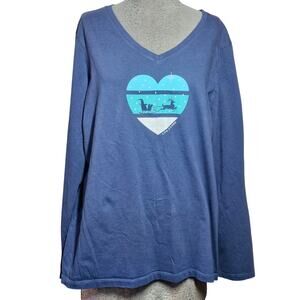 Life is Good Classic Fit Christmas Holiday Long Sleeve Tee Size XL